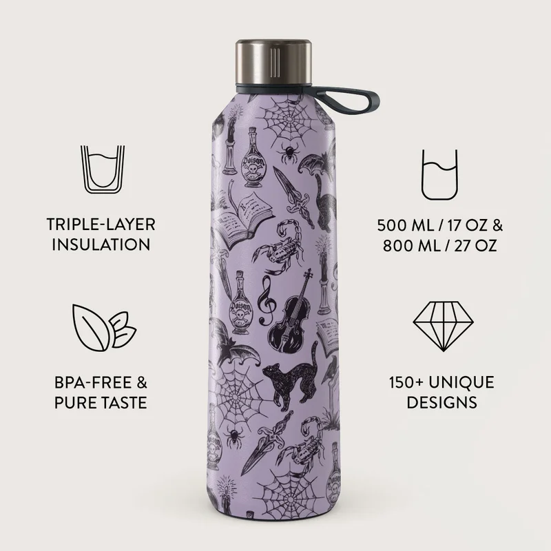 بورجا زجاجة مياه بورغا. حافظ على مشروباتك في درجة الحرارة المثالية وعلى أناقتك لا تشوبها شائبة، سواء في صالة الألعاب الرياضية أو المكتب أو في الهواء الطلق (أكاديمي) (500 مل)